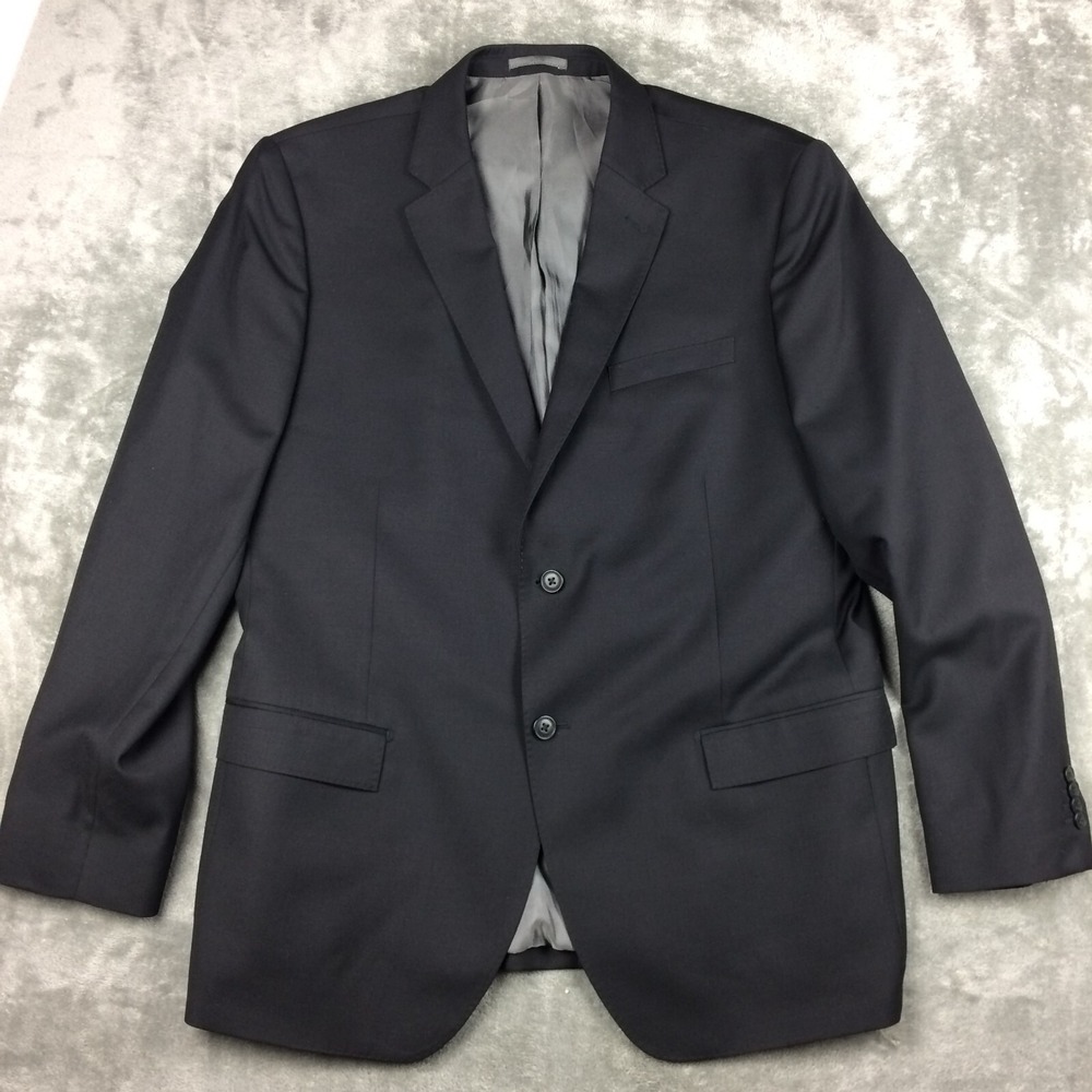 Logan Hill Wool Sport Coat 46 Jacket Blazer Black Tailored‎ Fit
